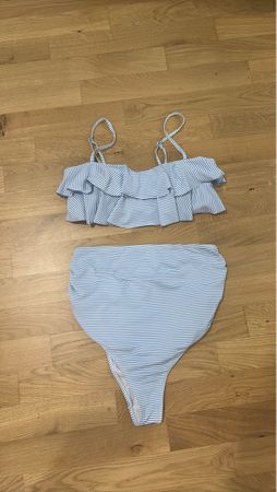 Schwangerschafts Bikini Blauweiss gestreift