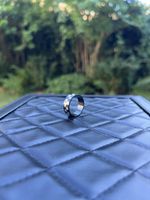 Ring schwarz kariert Edelstahl Grösse 18mm Edelschmuck