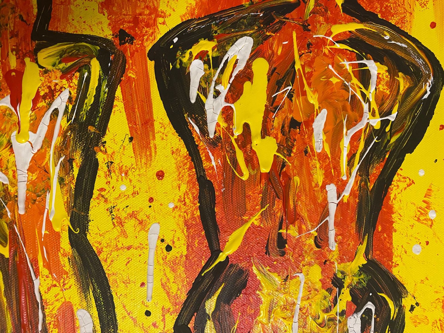 Dipinti: Acrylbild - Feuerhorde – Usato da Chur venduto da bemaha 1