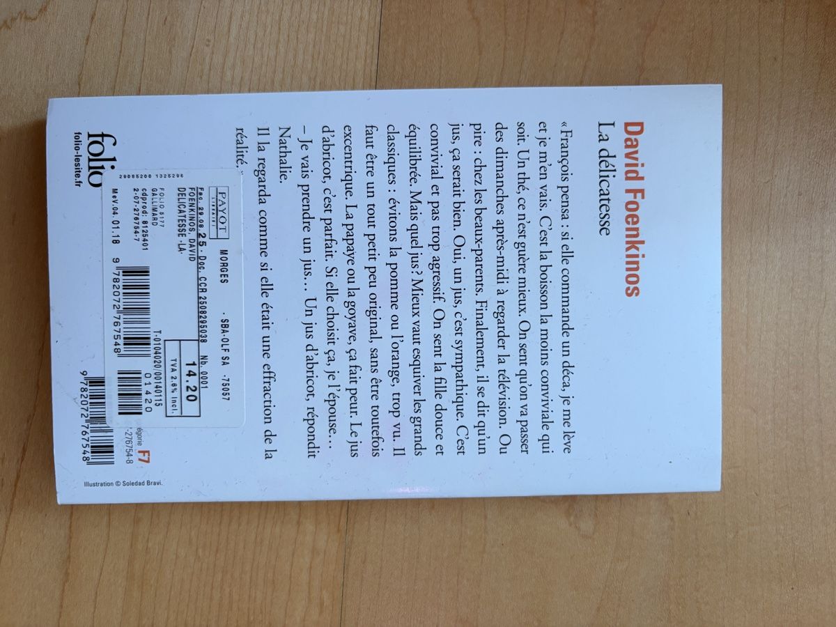 Livres: Livre La délicatesse  – Neuf (Voir description) à Lavigny par Lea_9rxv 1