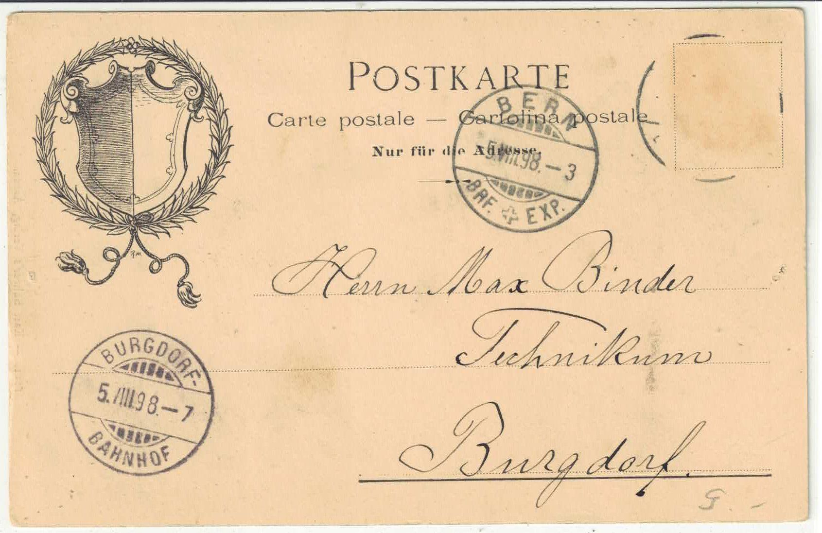 Ansichtskarten: Schloss Baldegg - Töchterpension 1898 – Gebraucht aus Ettingen von Kartenplanet 1
