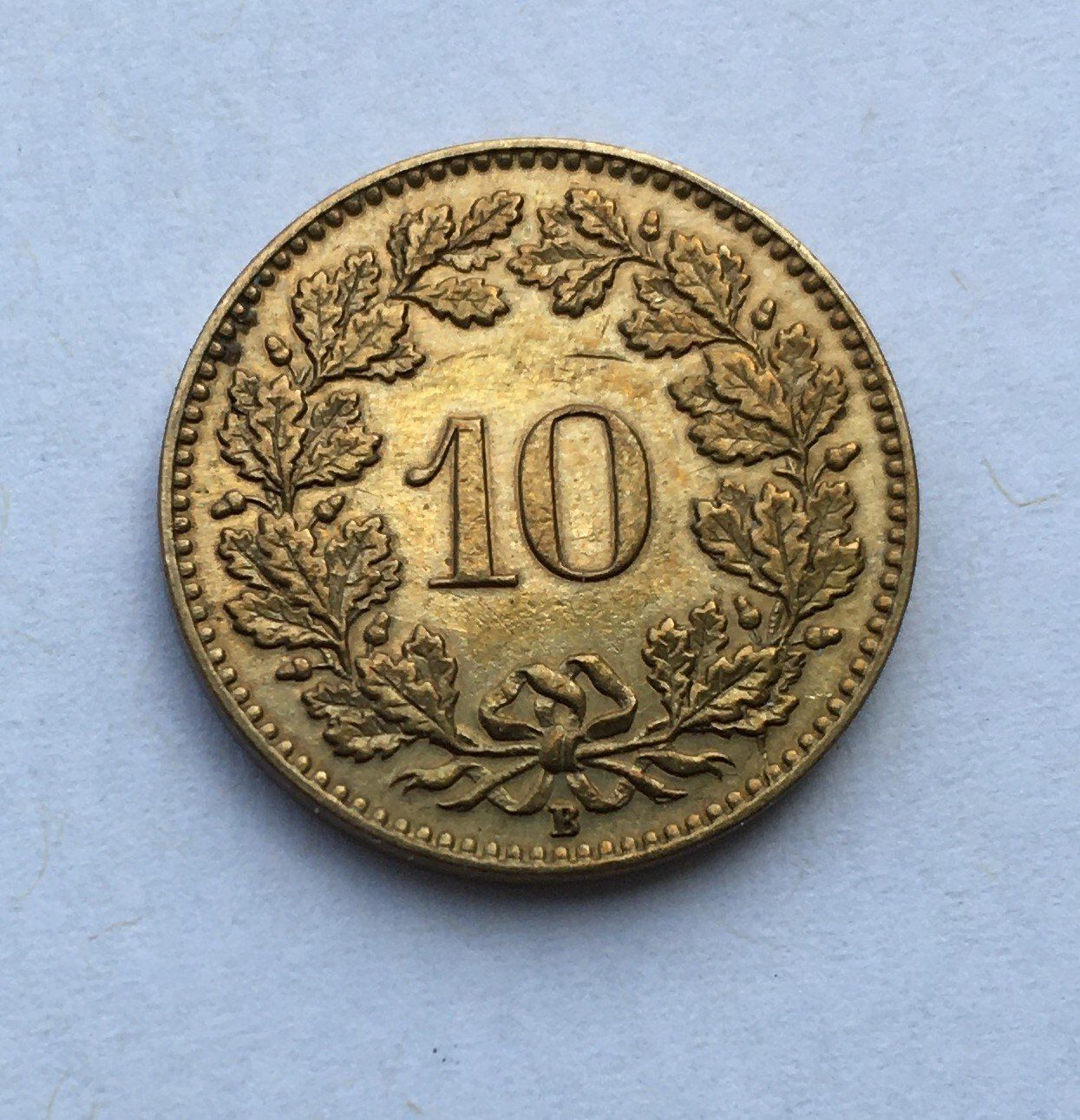Tutti le monete: 1918 10 Rappen Messing -unz – Usato da Kirchberg SG venduto da Helveticus00 1