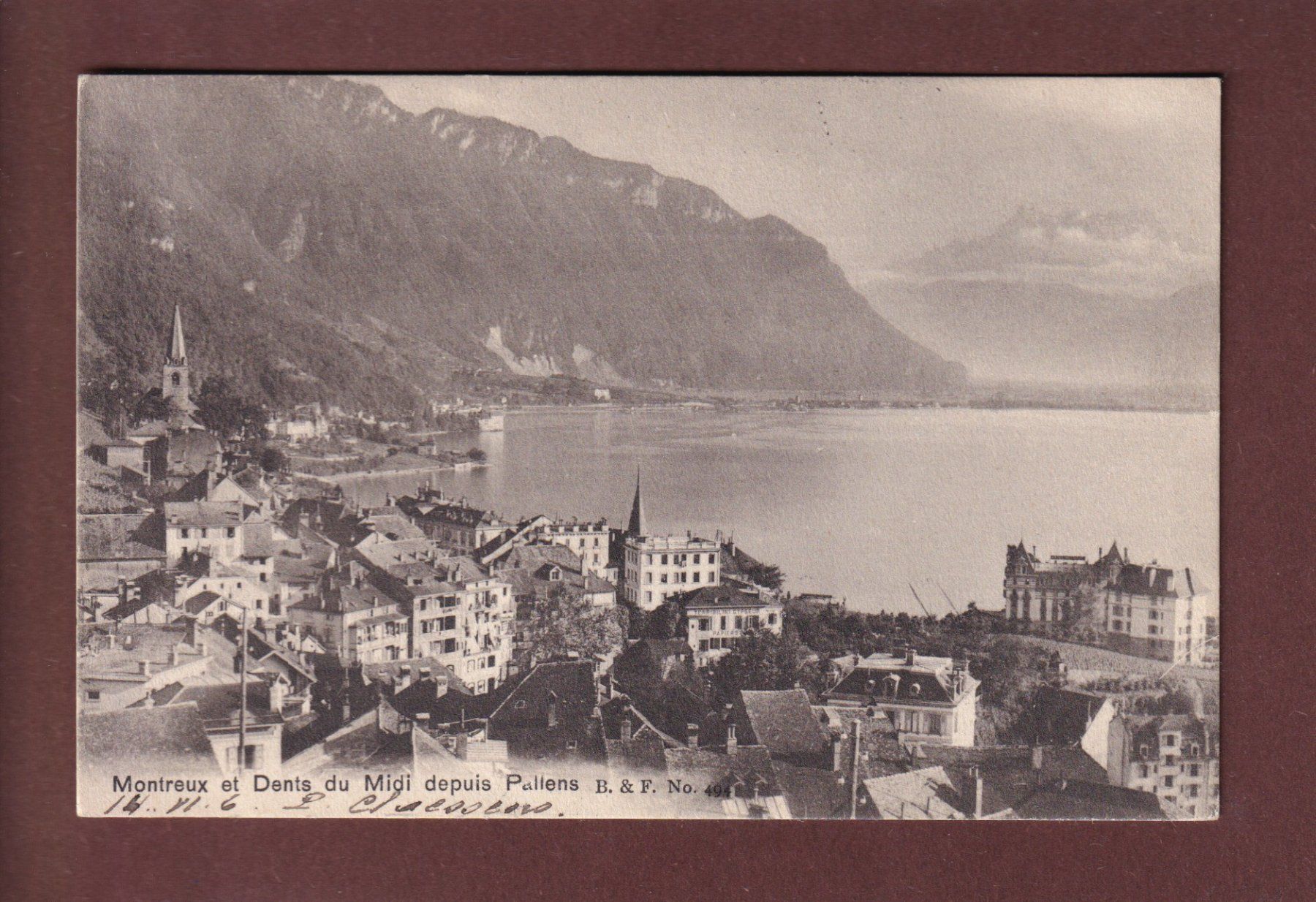 Cartoline postali: MONTREUX - Dents du Midi - 1906 – Usato da Pully venduto da nicecards