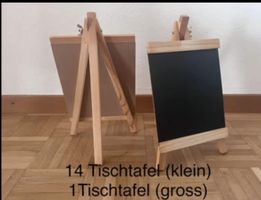 15 Tischtafeln klein und 1 gross