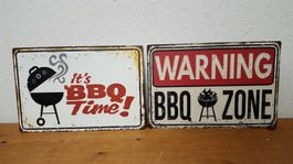 2 Metall Schilder "BBQ-Tim