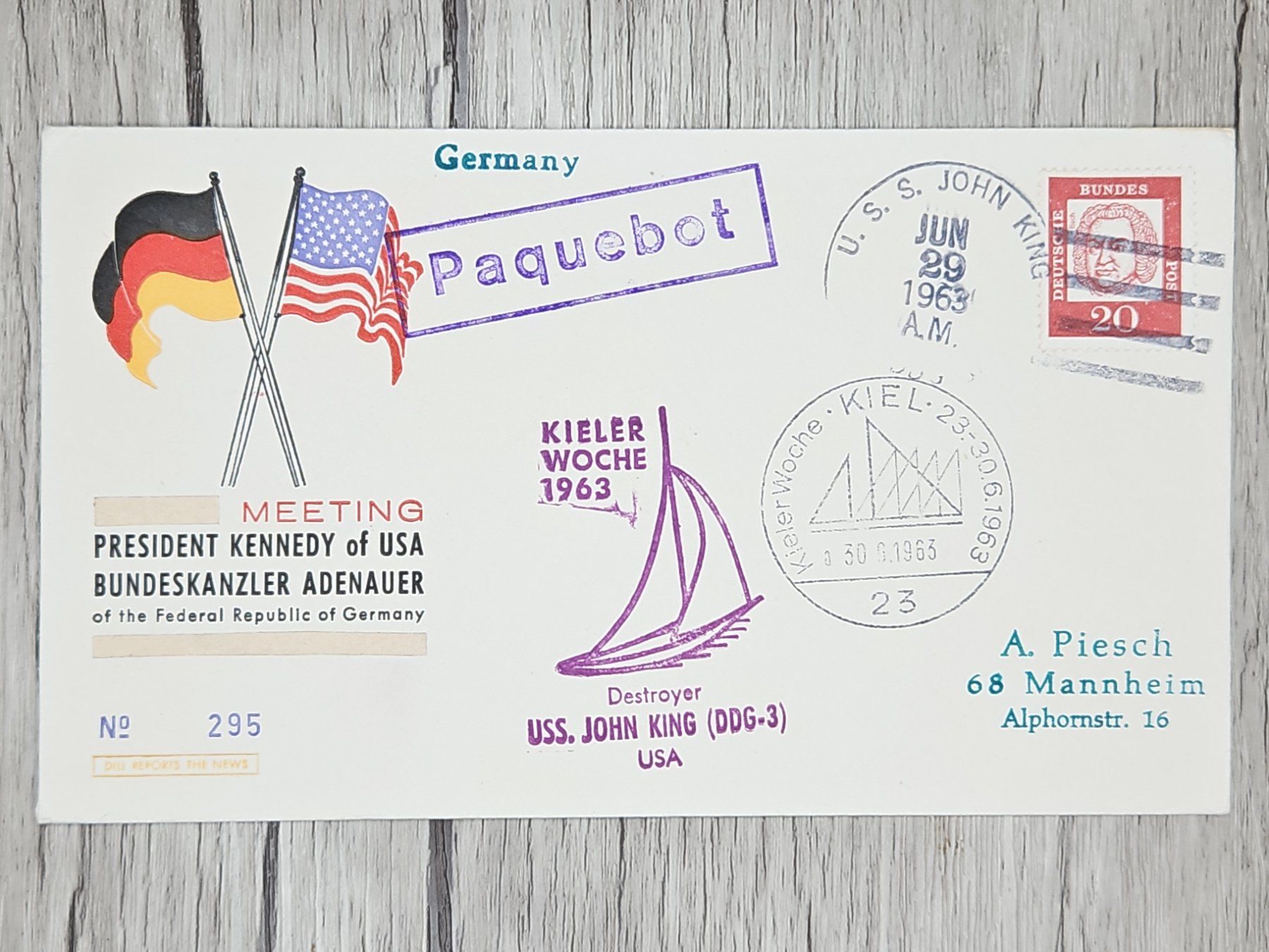 Tutti i francobolli: CL14 Enveloppe + Timbre Allemagne 1963 – Usato da Cousset venduto da Patrick_Collections