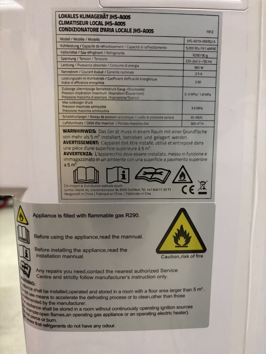 Condizionatori: Climatiseur Local JHS-A005 – Nuovo (secondo la descrizione) da Coppet venduto da rol_lx8g 2