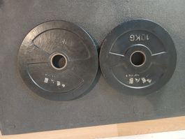 Gummierte Hantelscheiben 2x10kg 50mm Lochdurchmesse (Olympia