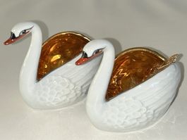 Limoges France Schwan Salz/Pfeffer mit Löffel, Top Zustand