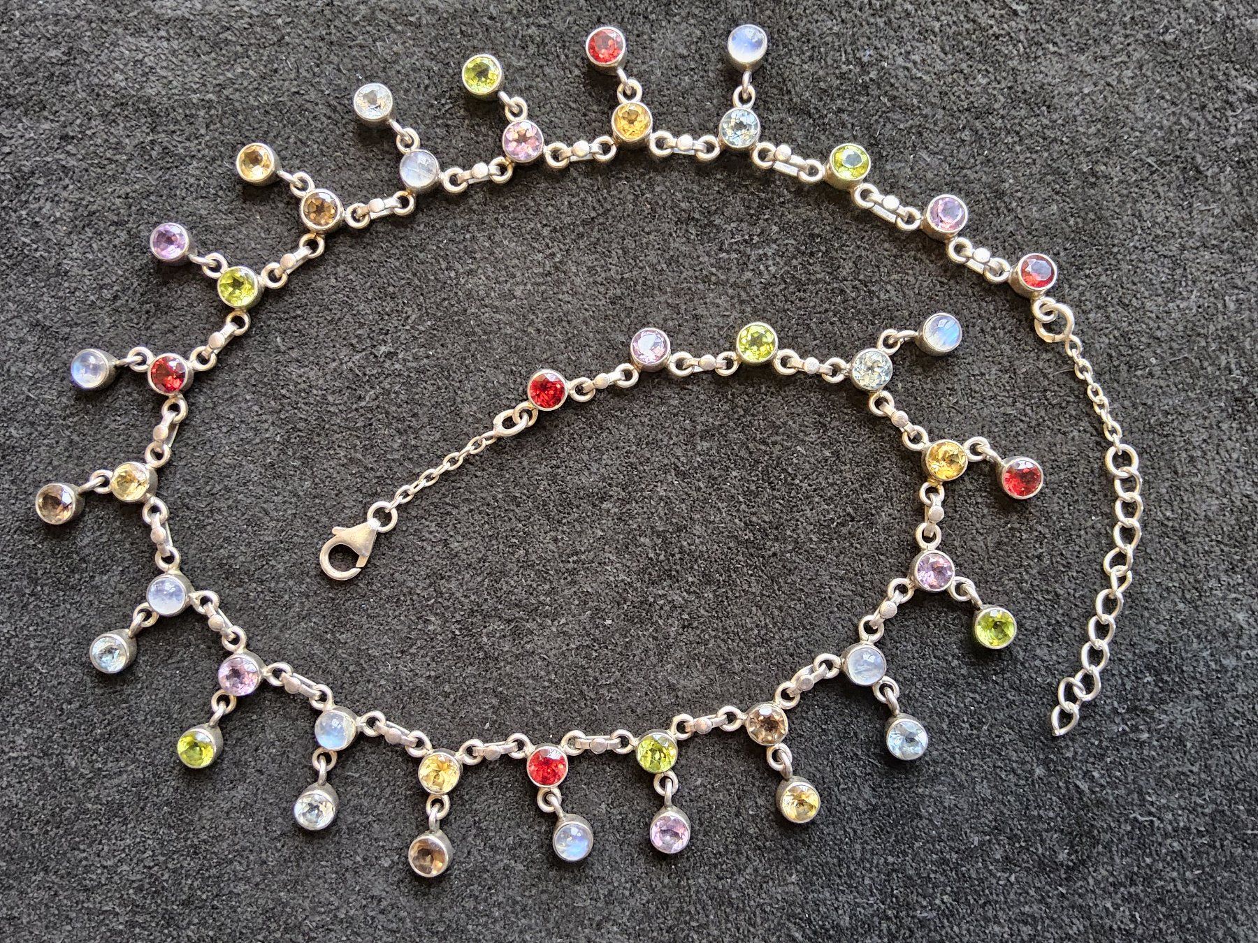 Catenine: Sterling Silber Edelstein Halskette Collier, Wunderschön – Usato da Zürich venduto da sanwit 9