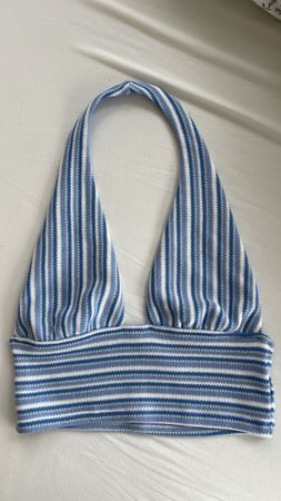 Sommerliches Neckholder Top, gestreift