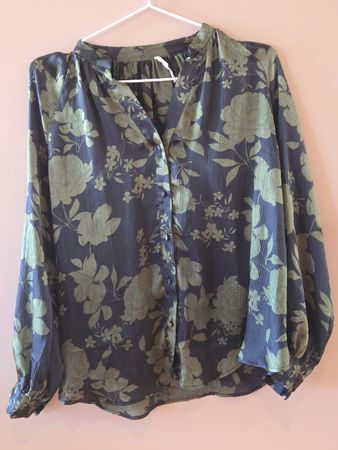 Bluse Blumenmuster dunkelgrün