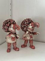 2 Fasnachtsfiguren Waggis rot/weiss Baselland