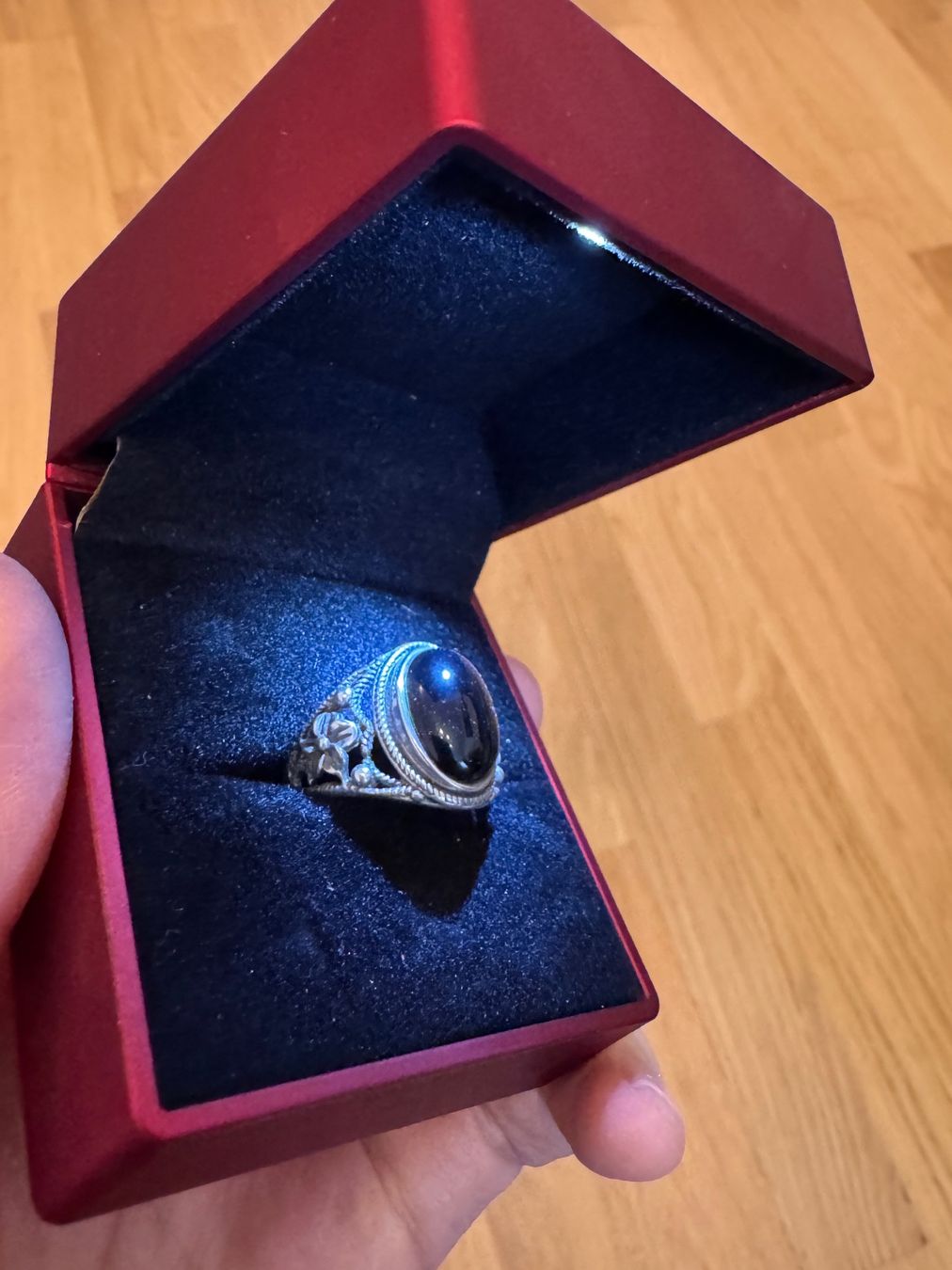 Anelli: vintage Silberring Onyx Grössenverstellbar – Usato da Zürich venduto da hanna1990 1