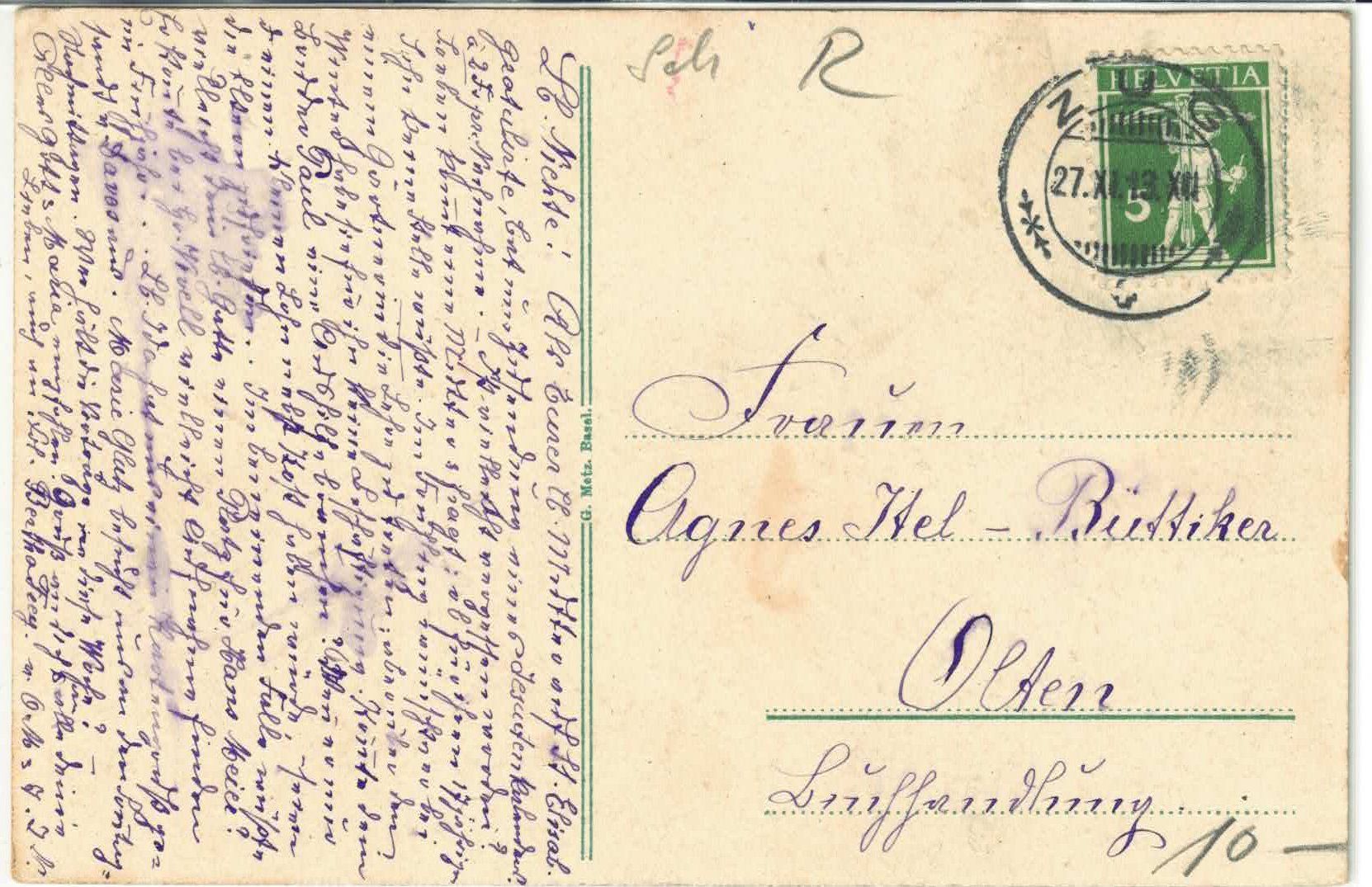 Cartoline postali: Rorschach - Generalansicht mit Ruderboot - Litho – Usato da Ettingen venduto da Kartenplanet 1