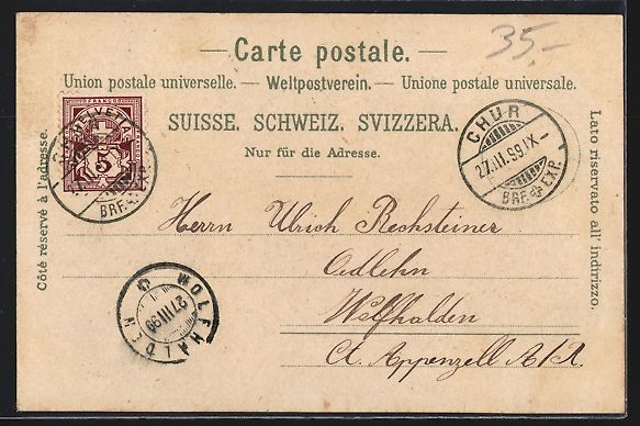 Cartes postales: Litho Chur, Plessurquai, Totalansicht mi – D'occasion à Berlin par bartko-reher 1