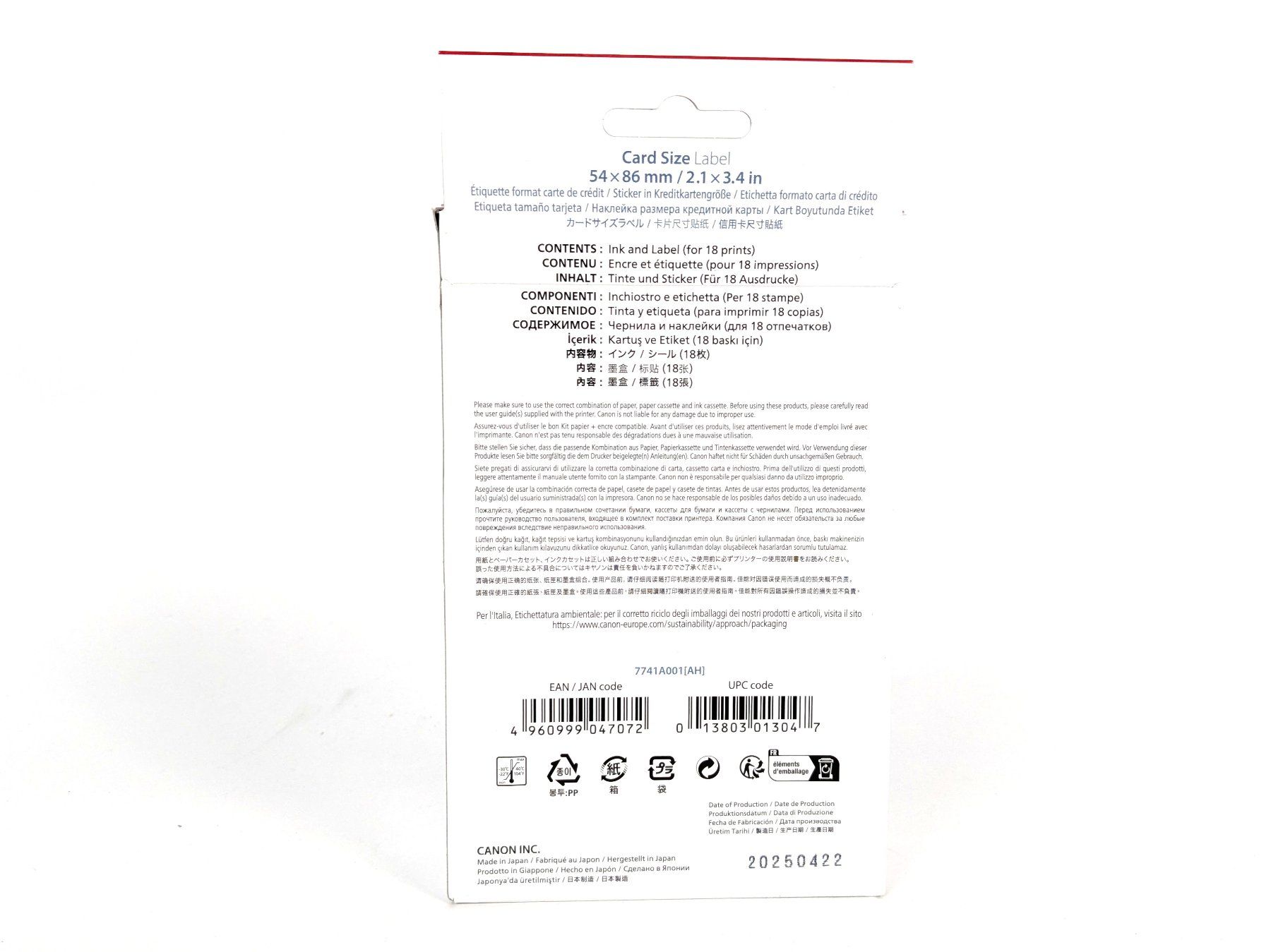 Canon Cartucce per stampanti & toner: CANON Card Size Label Kartusche – Nuovo (secondo la descrizione) da Dintikon venduto da Restwert_Dintikon 4