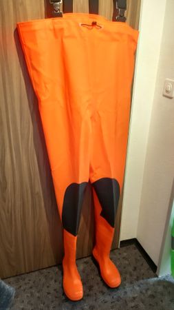 Neue Orange Wathose Fischerstiefel Norway / Orange GR ;  43