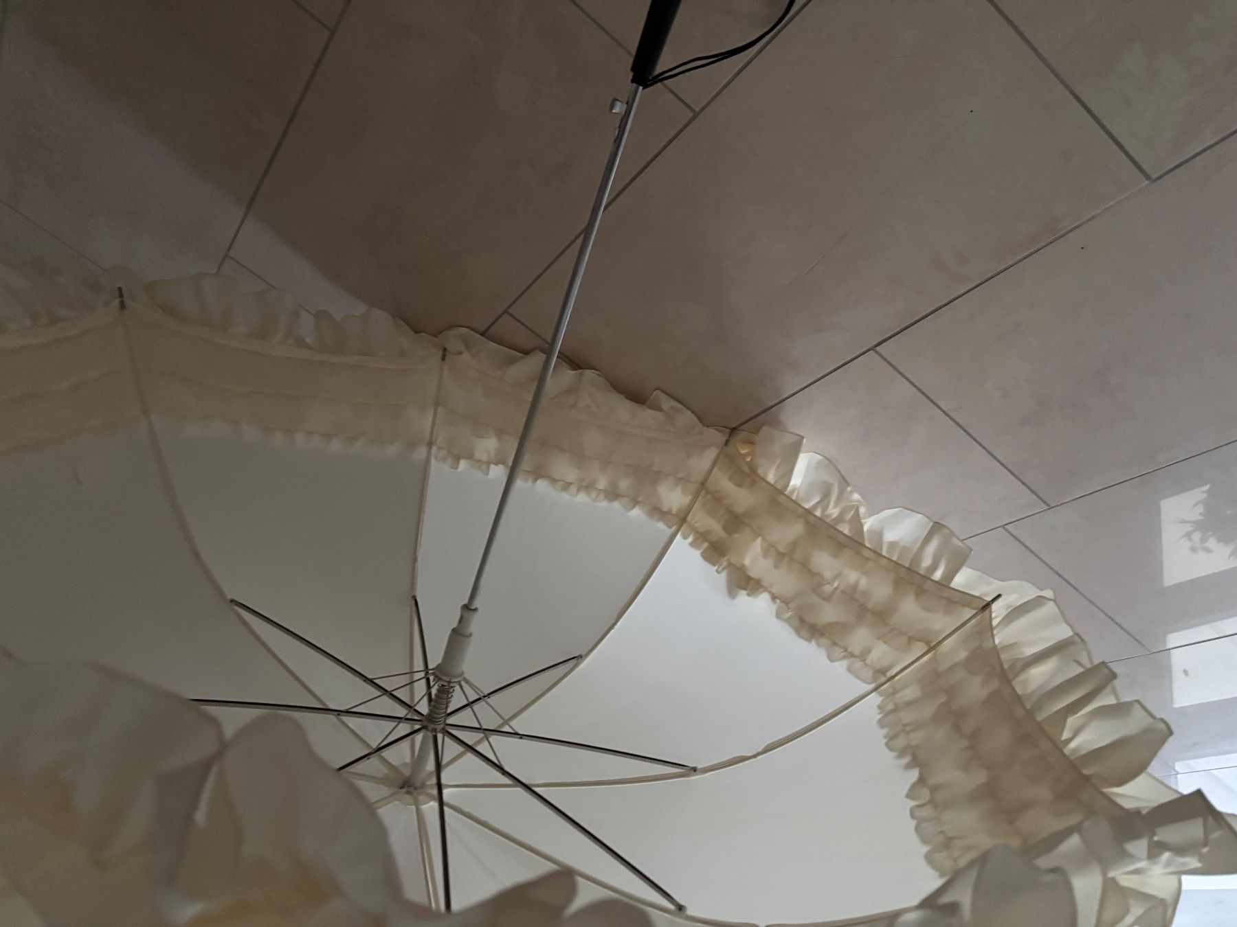 Regenschirme: Schirm mit Volant – Neu (gemäss Beschreibung) aus Wohlenschwil von F.F. 1