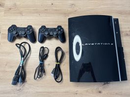 Playstation 3 Konsole mit 2 Controllern und Kabeln - Top!