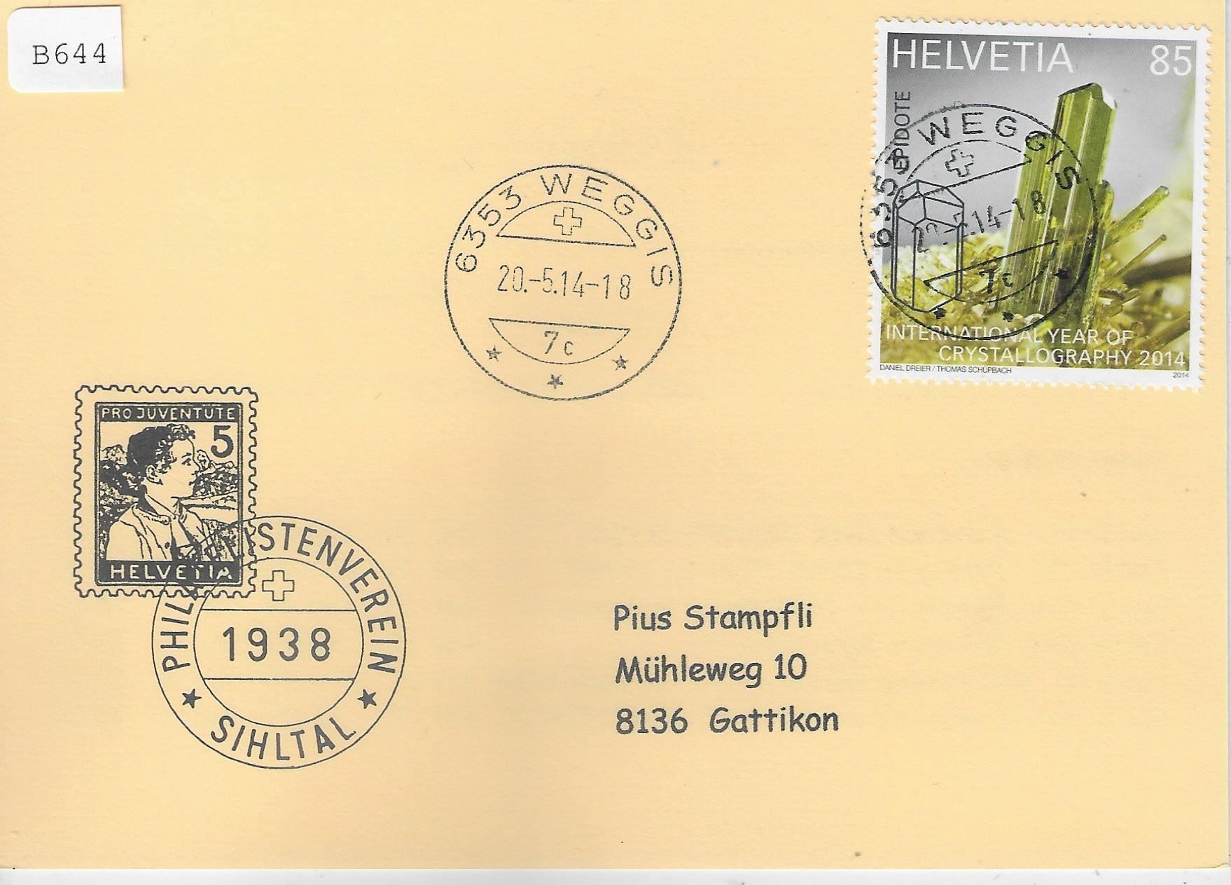 Tutti i francobolli: Tagesstempel 6353 Weggis 25.5.2014 – Usato da Ettingen venduto da Kartenplanet