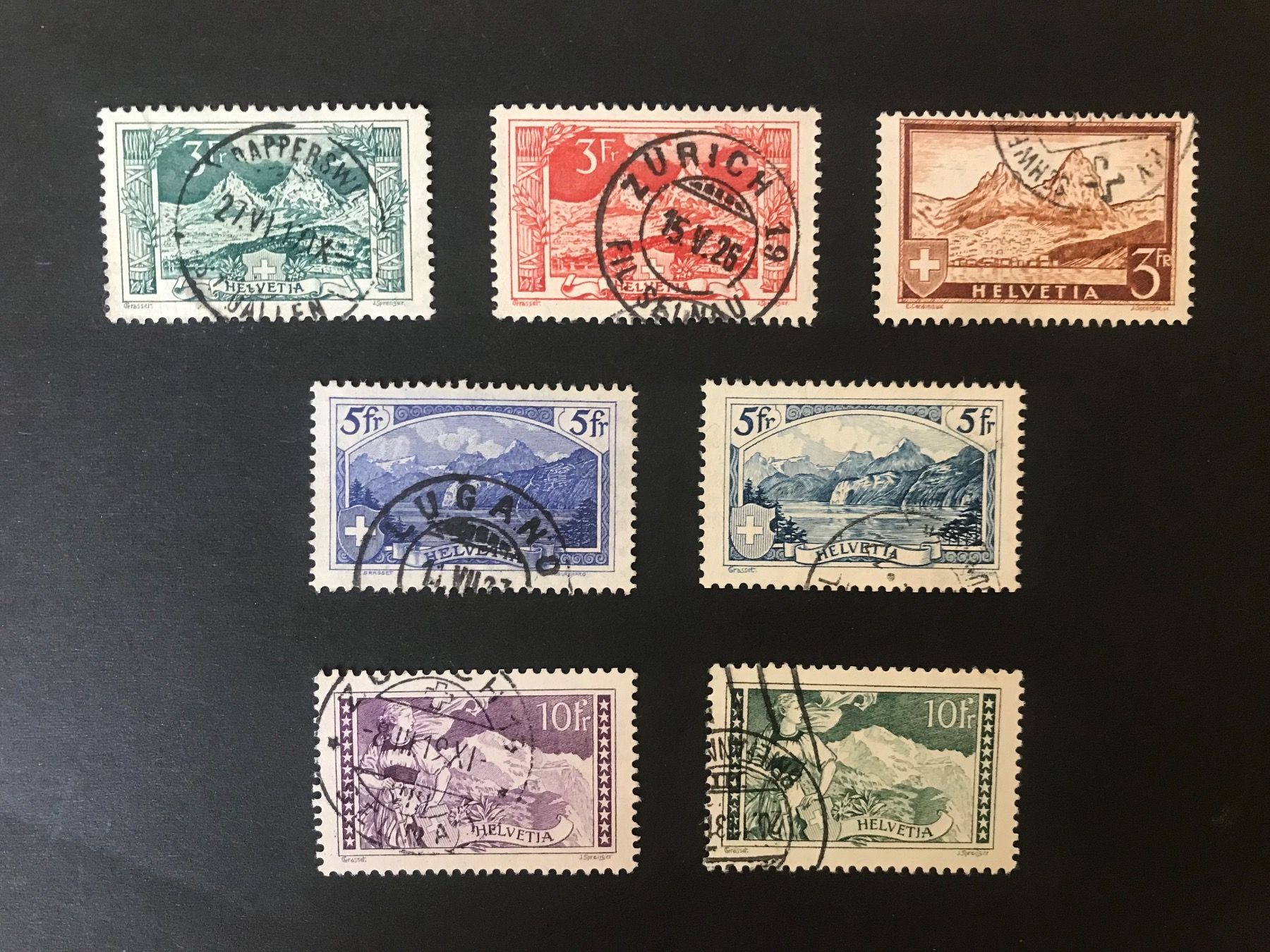 Alle Briefmarken: 1914 - 1931 Gebirgslandschaften – Gebraucht aus stäfa von brandy66