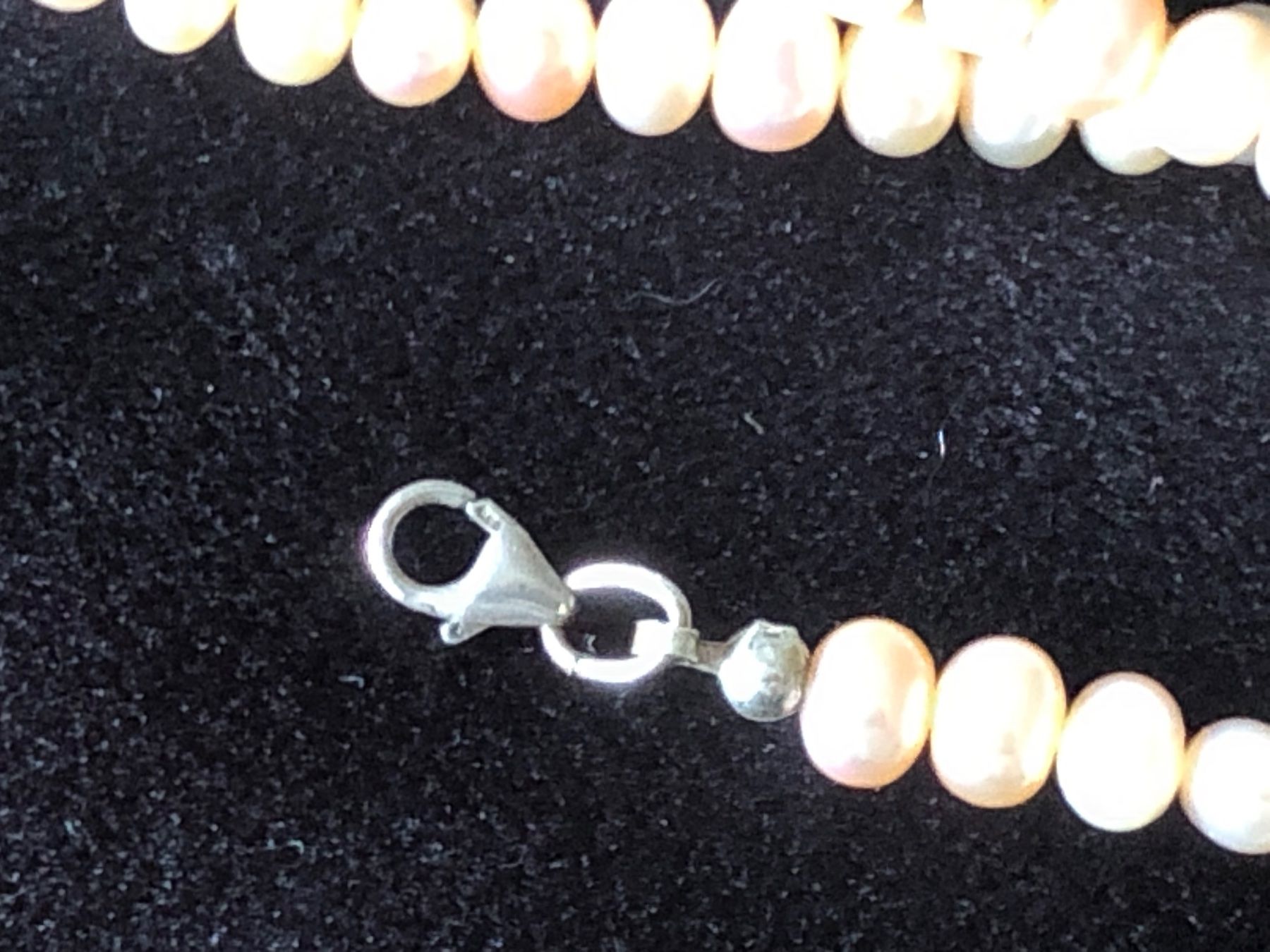 Fein Ketten: Echt Perlenkette Collier Perlen  mit Silber Verschluss925 – Gebraucht aus Läufelfingen von Original100 4