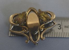 Antike Uhren Brosche USA um 1920 vergoldet  KEIN SILBER