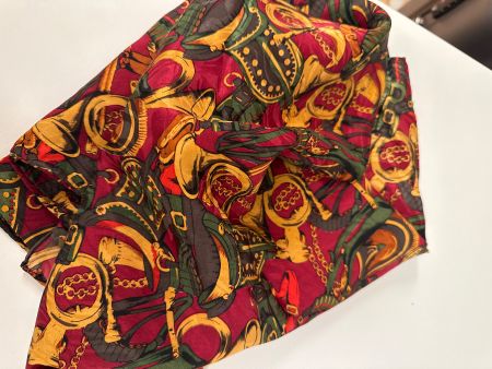 Seide Foulard Schönes Seidentuch, Jagd-Motiv, Vintage