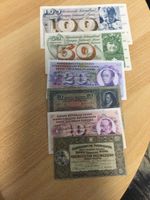 Alte Bank Noten Swiss ( 100 ‚ 50 ‚20 ‚10 ‚5 ) fr 