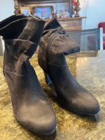 Schwarze Stiefeletten Wildlederoptik Gr. 39 Herbst Winter...