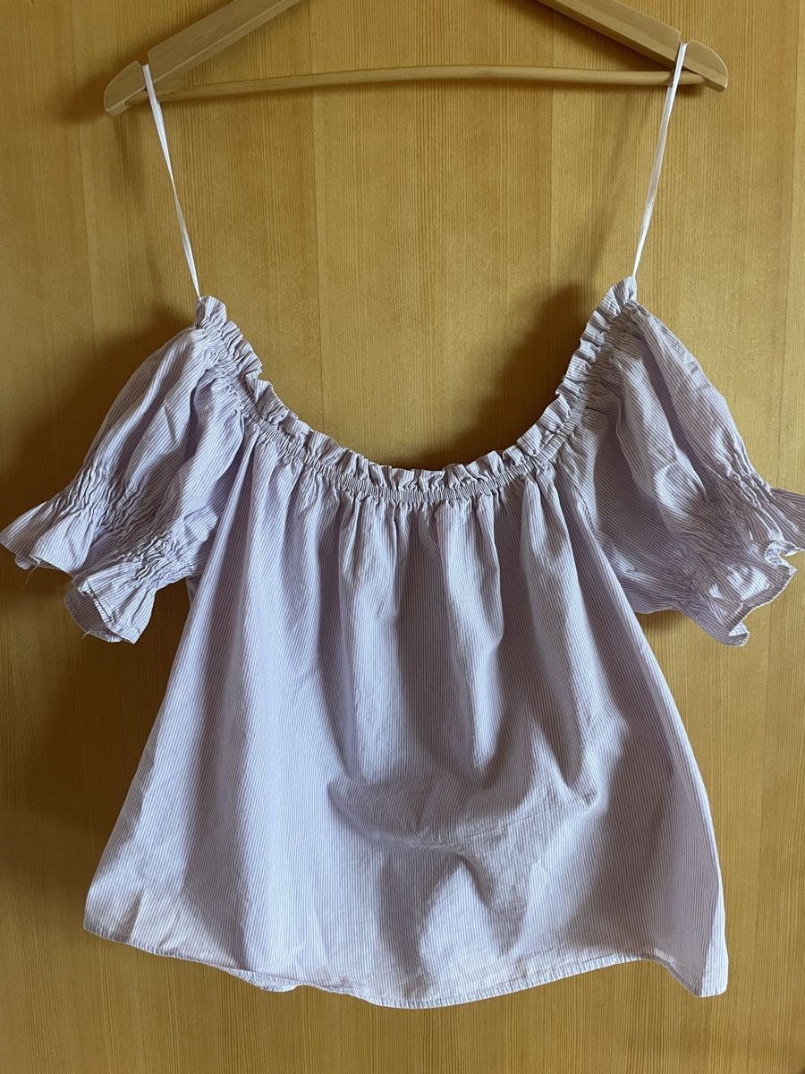 Mango Top: Blouse épaules dénudées rayée mauve - Mango - taille – Nuovo (secondo la descrizione) da Montana venduto da Jeanne_huggler 3