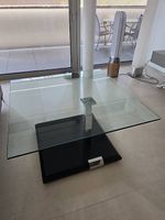 Table basse en verre, hauteur réglable