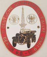 Plakette 11.DEUTSCHE SCHNAUFERL-RALLYE BERLIN 9.6.-12.6.1966
