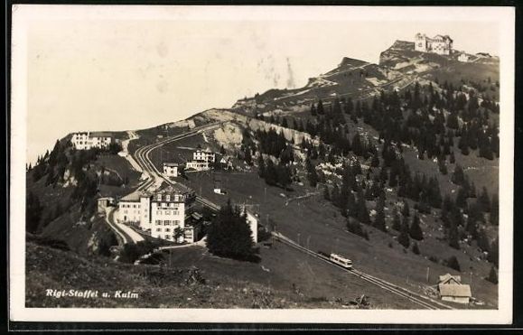 Cartoline postali: AK Rigi-Staffel, Panorama mit Kulm, 1936 – Usato da Berlin venduto da bartko-reher