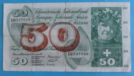 Banknote 50 Franken 1961 Schweiz, Serie 14A, gebraucht