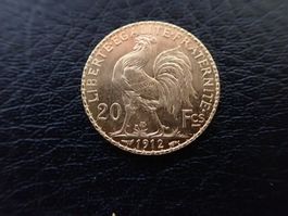Pièce de 20 francs Or Marianne Coq 1912