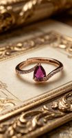 Turmalin Tropfenring  Roségold 925 Silber Ring verstellbar