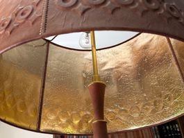Vintage Stehlampe Lederoptik gross Retro 70er