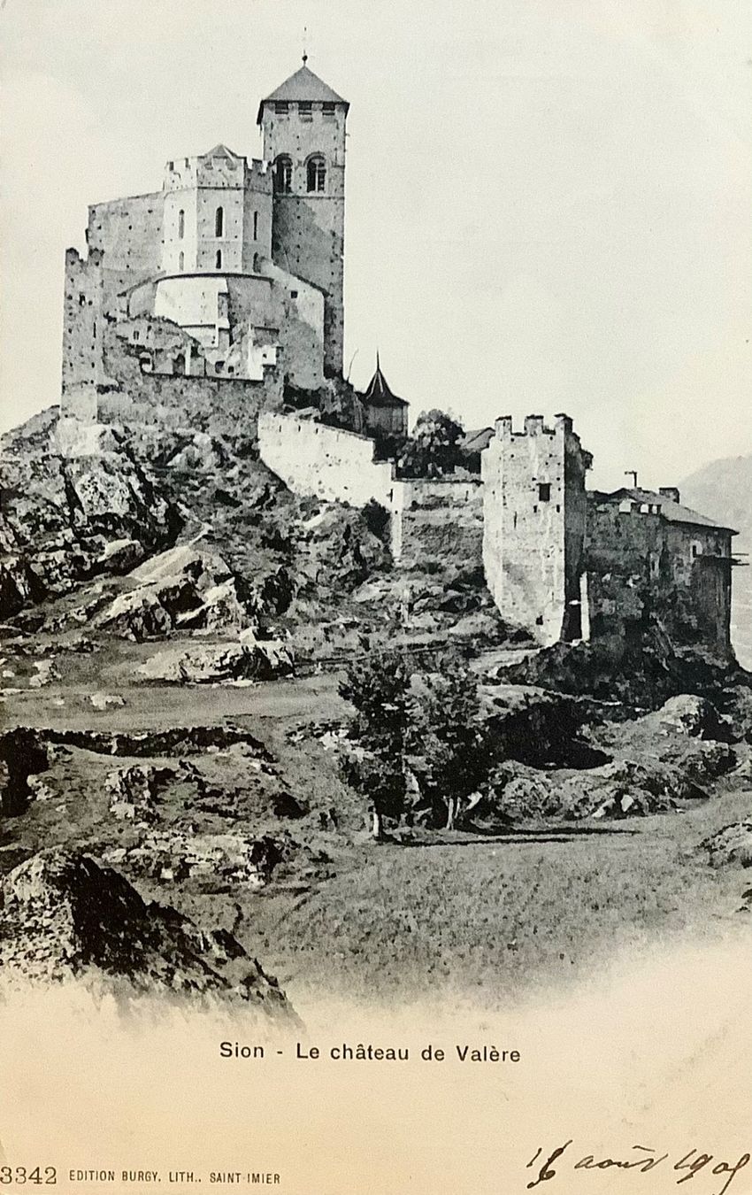 Cartoline postali: 1908 - SION - Le chateau de Valère – Usato da Root venduto da ENGLAND-TREASURES 1