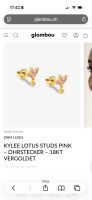 Ohrstecker Lotus Pink Vergoldet 18kt Neu