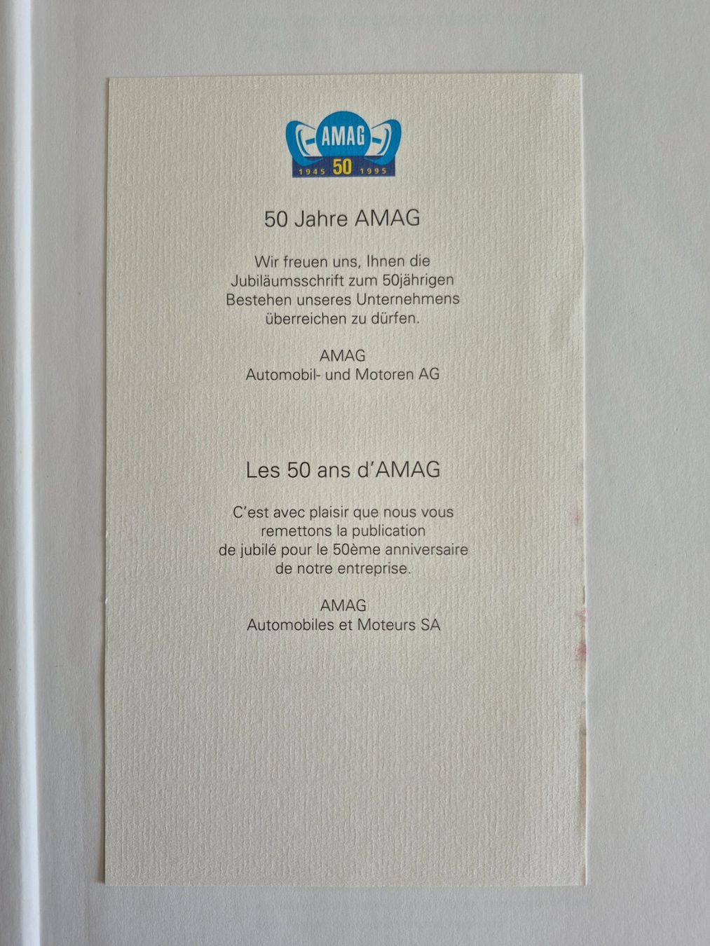 Libri: AMAG Gestern - heute 1945 - 1995 – Usato da Balsthal venduto da Jamamoegg 1