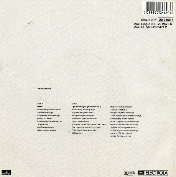 Dischi in vinile: Pet Shop Boys: Heart 7" – Usato da Steinhausen venduto da Vilivinili 1