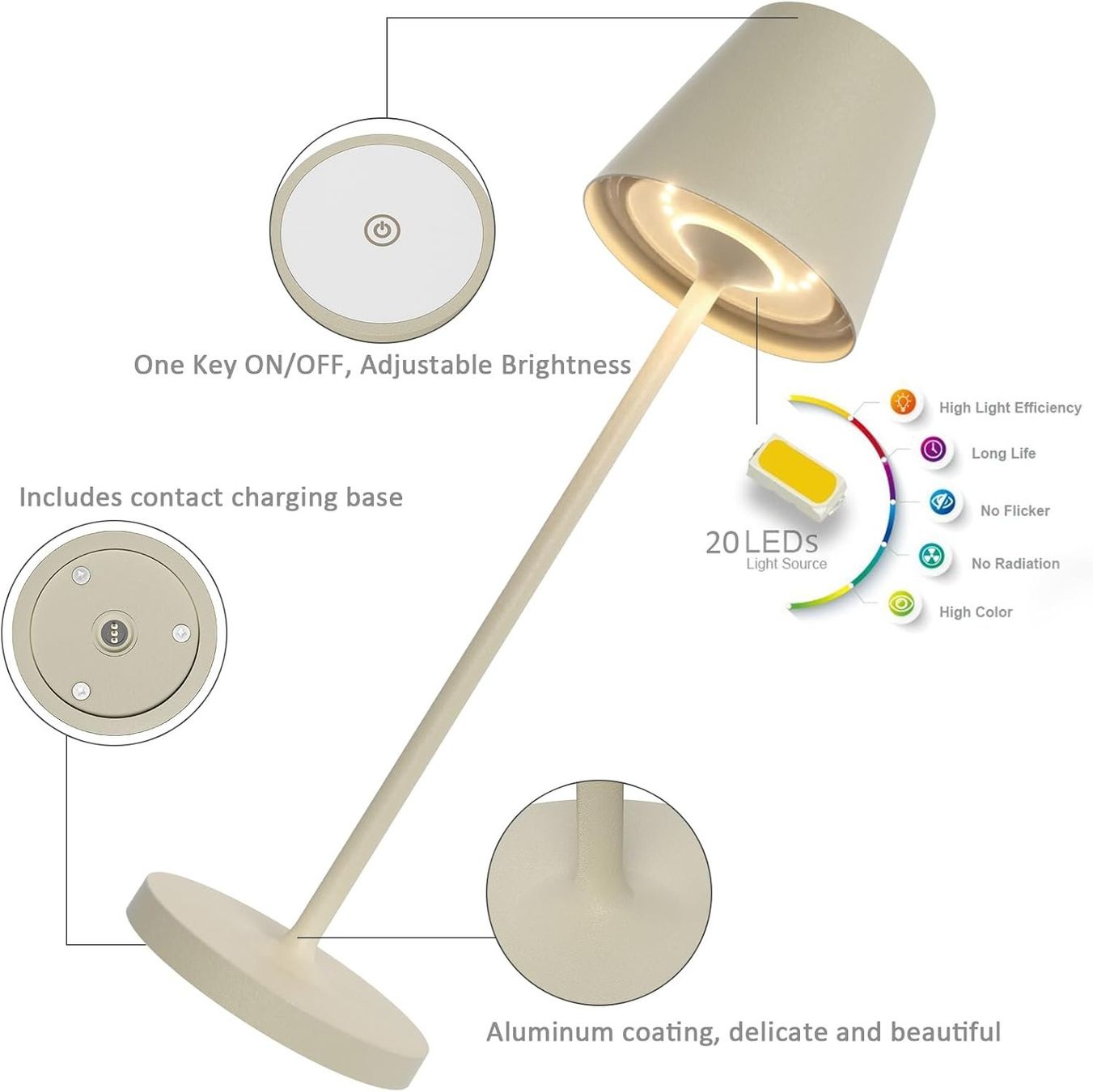 Lampade: 2 Stück Akku Tischleuchte – Nuovo e nell'imballaggio originale da Nuglar venduto da SaleRitter 4