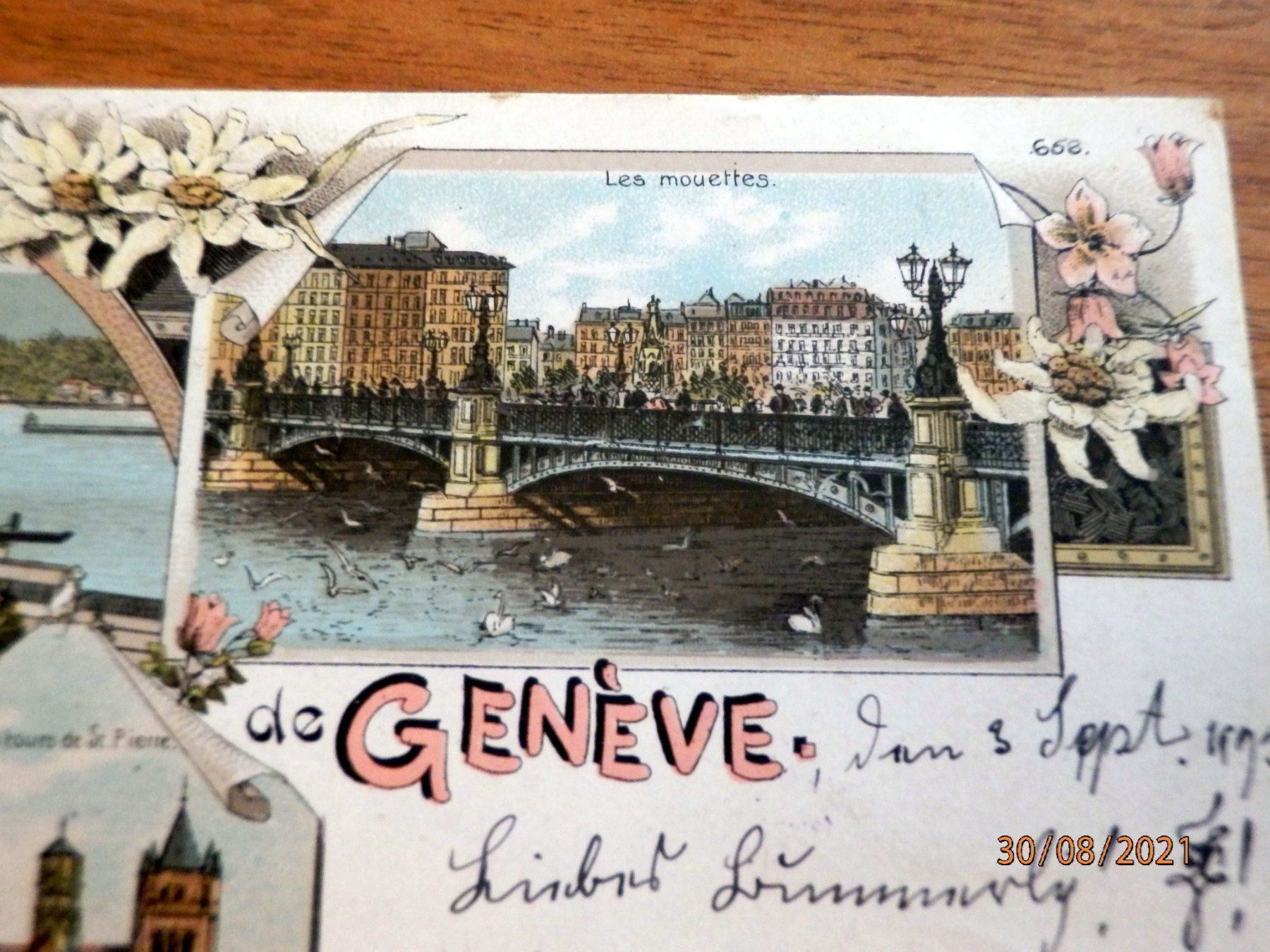 Ansichtskarten: Litho. Souvenir de Genève, ZNr.60B, – Gebraucht aus Ueberstorf von dinbau 1