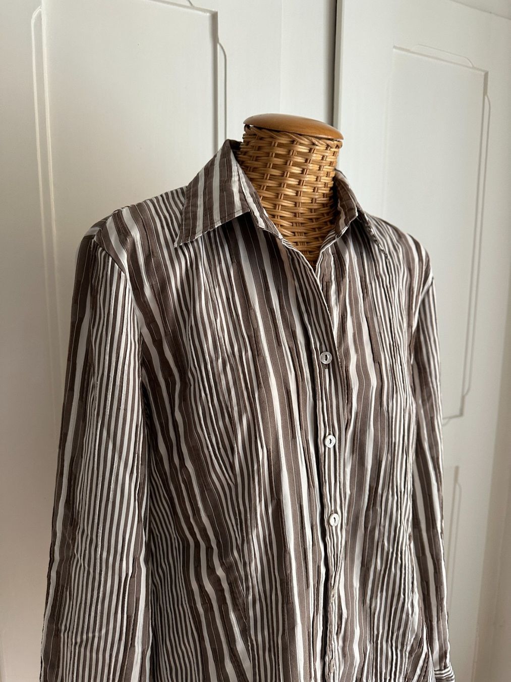 Gerry Weber Chemisiers: GERRY WEBER - Bluse braun-weiss gestreift L – D'occasion à Zürich par Diazaio 1
