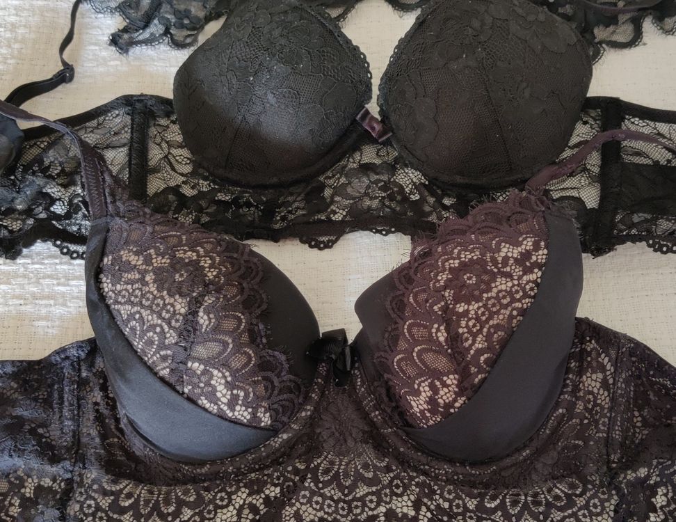 Set Bustier & String Hunkemöller Hecate 80B&M - Noir Dentelle, Private Collection, Neuf Avec étiquettes