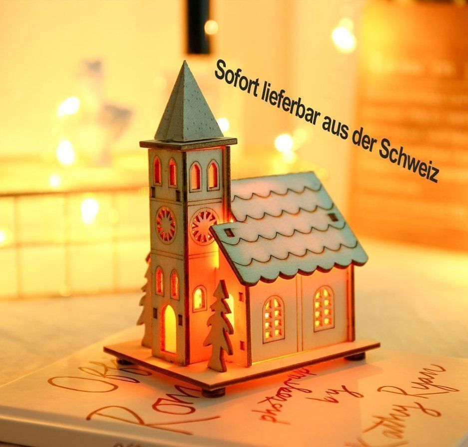 Articoli in legno: Weihnachten LED Haus aus Holz Kirche – Nuovo e nell'imballaggio originale da Pfäffikon SZ venduto da ANNAPURNA8091