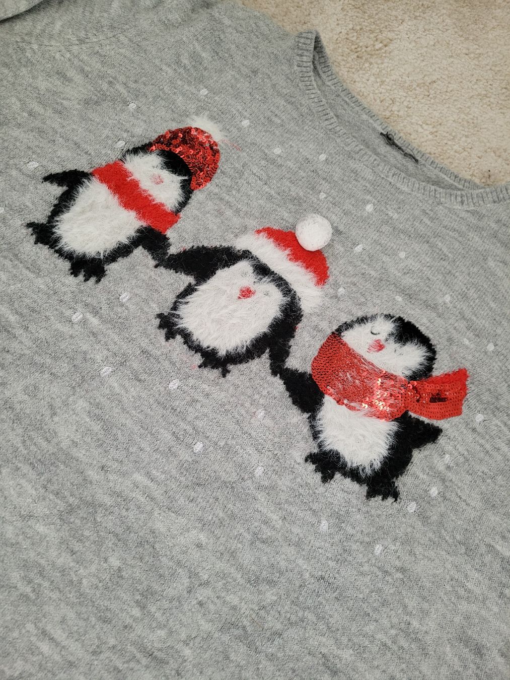 C&A Pullover & Sweatshirts: Pullover Damen grau Pinguin Motiv Grösse M – Gebraucht aus Bennau von Moonshine_68 1