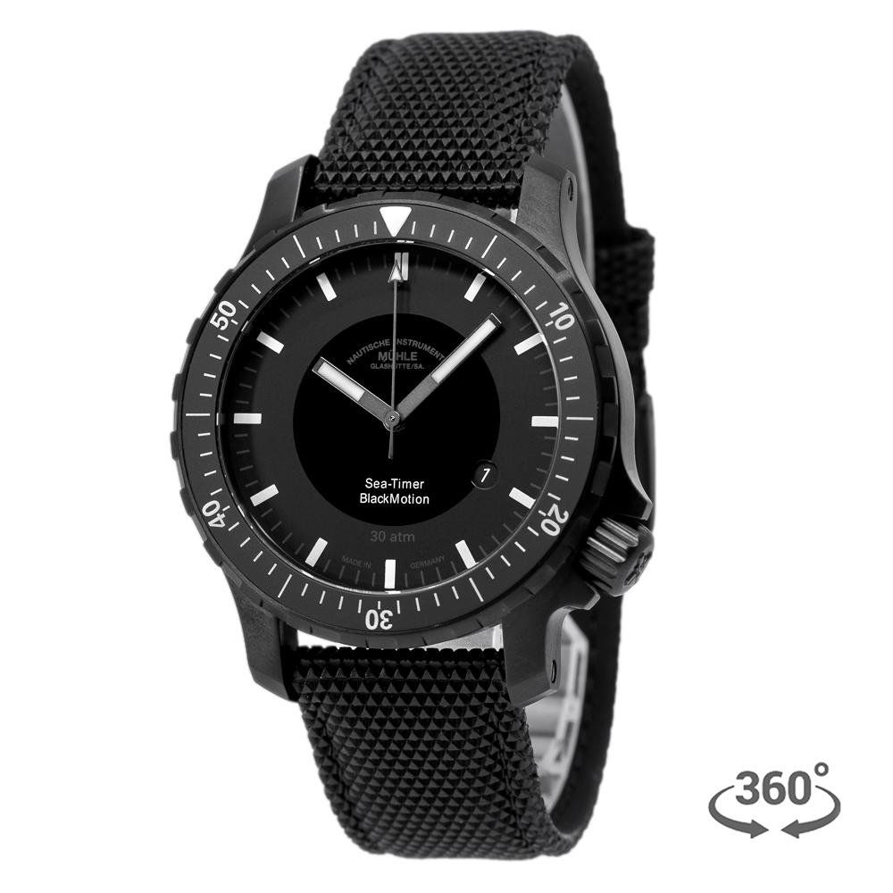 Orologi: Mühle Glashütte M1-41-83-CB SAR Sea-Timer BlackMotion – Nuovo e nell'imballaggio originale da Schindellegi venduto da harveystore